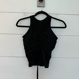 Beachsissi Women’s Medium Black Scrunched Swim Top Pool Beach Ocean